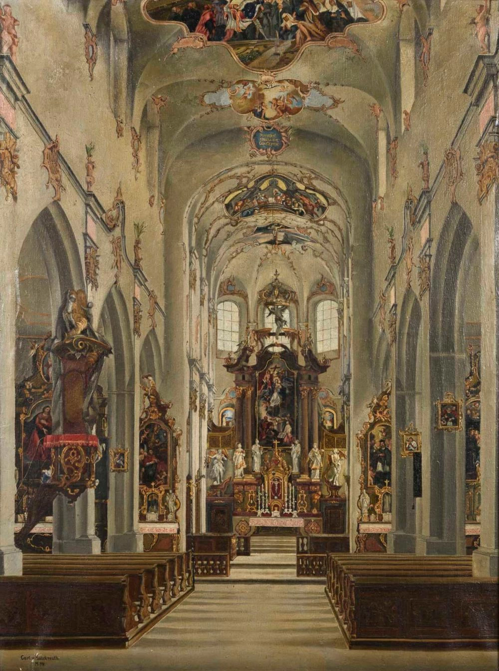 Leopold von Kalckreuth - Interni della chiesa